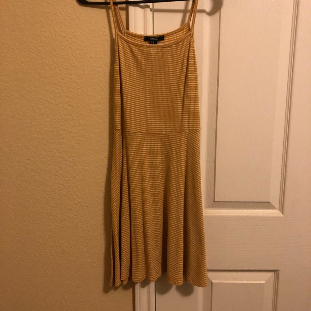 Yellow and white striped dress